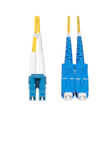 Cable de Fibra Óptica LC a SC (UPC) OS2 Monomodo 9/125µm 100G LSZH Dúplex de 1m - Low Insertion Loss - Resistente a Dobleces - 